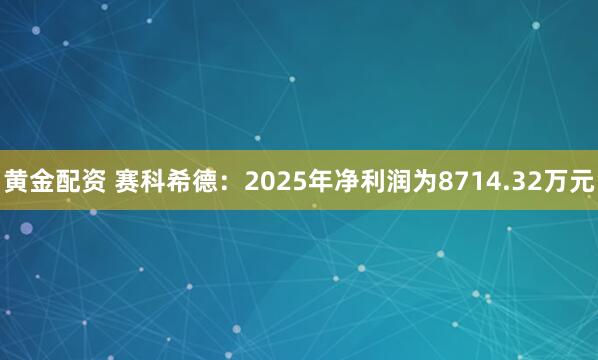 黄金配资 赛科希德：2025年净利润为8714.32万元